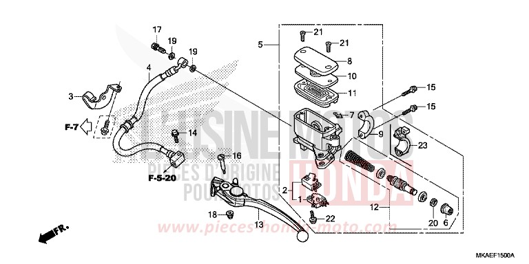 MAÎTRE-CYLINDRE DE FREIN ARRIÈRE de Integra 750 MAT ALPHA SILVER METALLIC (NHB73) de 2017